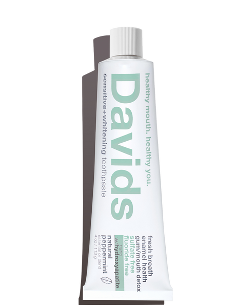 Davids sensitive+whitening nano-hydroxyapatite premium toothpaste / peppermint / 4 oz