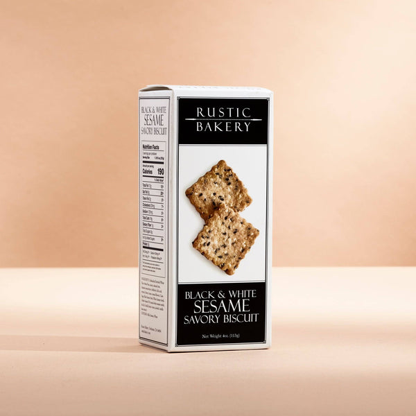 Black & White Sesame Savory Biscuit by Rustic Bakery Made in USA