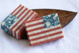 New: 2-Pack Organic American Flag Handmade Soap (Rose Geranium) 5oz Made in USA