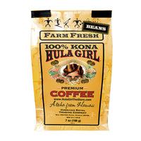 New: 2-Pack Hula Girl 100% Kona Coffee 7oz Each (14oz in total) Grounded