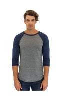 2-Pack Triblend Raglan Baseball Shirts Gray or Black Body Made in USA 20060