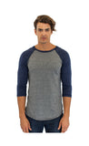 2-Pack Triblend Raglan Baseball Shirts Gray or Black Body Made in USA 20060