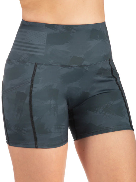 Blackout Camo Flag Performance Pocketed Sport Short 491WBOB Made in USA