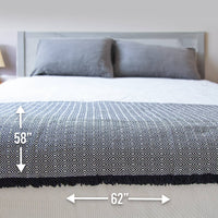 100% Cotton Patterned Throw Blankets – 58″ x 62″: Natural Diamond