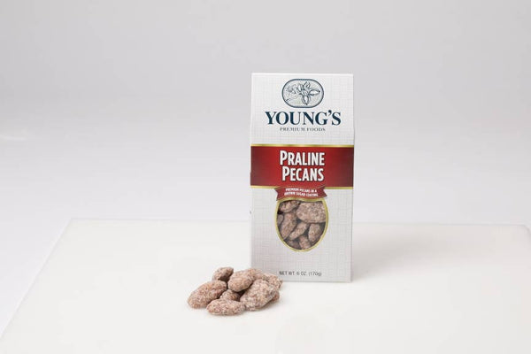 Praline Pecans 6 oz Box by Young's Premium Foods Made in USA