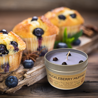 2-Pack Huckleberry Muffins - USA MADE - Soy Wax Candles: 4 OZ.