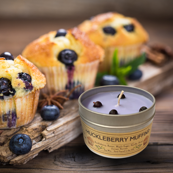 2-Pack Huckleberry Muffins - USA MADE - Soy Wax Candles: 4 OZ.