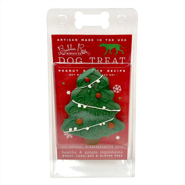 Christmas Tree Artisan Dog Treat: Individually Wrapped Baked in USA