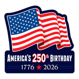 5-Pack USA 1776 Flag 2026 Patriotic 250 Years Mini Sticker Made in USA
