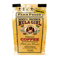 New: 2-Pack Hula Girl 100% Kona Coffee 7oz Each (14oz in total) Grounded