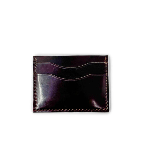 Handmade Card Wallet | Horween Color 8 Shell Cordovan, Made in USA