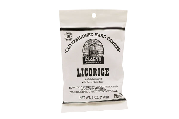 Claeys Old Fashioned Hard Candies Licorice, 6oz Bag Made in USA