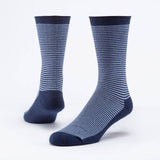 Organic Cotton Cushion Crew Socks: Navy / L