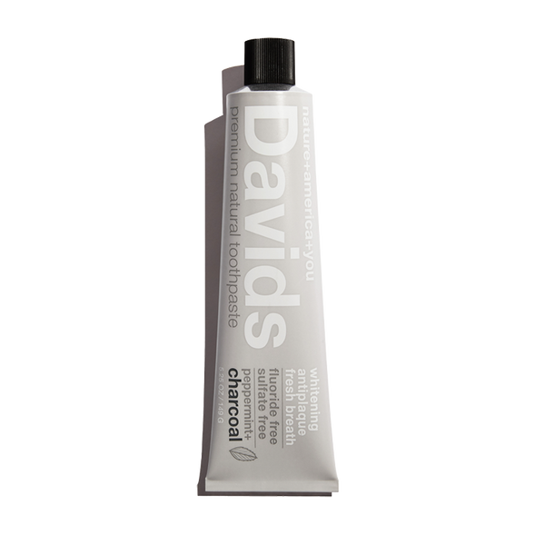 New: Davids premium toothpaste  /  charcoal+peppermint 5.25oz Made in USA