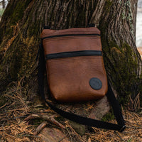 Bison Leather Traverse Crossbody Bag LB-507_BLK Made in USA