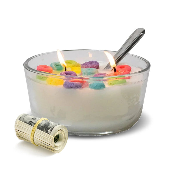 New Fruit Loops Cereal Cash Candle - Made in USA