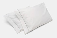 2-Pack Cotton Bed KING Size Pillowcases with Classic Piping Design Made in USA (King)