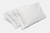 2-Pack Cotton Bed KING Size Pillowcases with Classic Piping Design Made in USA (King)