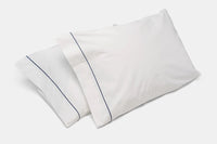 2-Pack Cotton Bed KING Size Pillowcases with Classic Piping Design Made in USA (King)