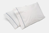 2-Pack Cotton Bed KING Size Pillowcases with Classic Piping Design Made in USA (King)