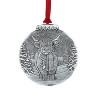 New: 2-Pack Holiday Highland Cow OrnamentOrnament - Checking it Twice