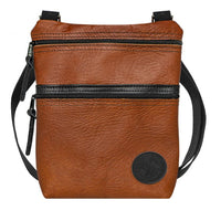 Bison Leather Traverse Crossbody Bag LB-507_BLK Made in USA
