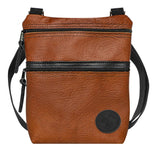 Bison Leather Traverse Crossbody Bag LB-507_BLK Made in USA