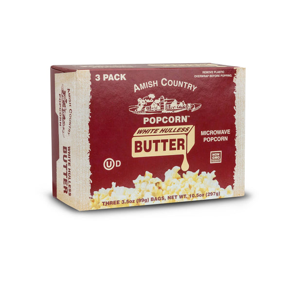 6-Pack Microwave Buttery White Hulless Popcorn
