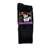 Sale: New 6-Pack Loose Fit Stays Up Solid Color Merino Wool Crew Socks Made in USA by Extra Wide