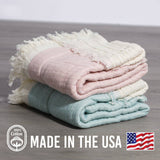 100% Cotton Reversible Muslin Baby Blankets: Pink