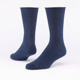 Organic Cotton Cushion Crew Socks: Navy / L