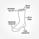 Organic Cotton Cushion Crew Socks: Black / L