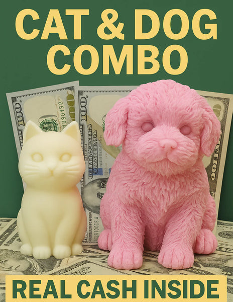 GIANT DOG CASH WAX MELT AND CUTE CASH WAX MELT COMBO PACK (PET BUNDLE SET)