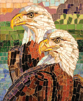 New Puzzle Stained Glass Eagles  1000 pc: 23x28 0394