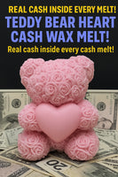 2-Pack Giant Teddy Bear Holding Heart Cash Wax Melt
