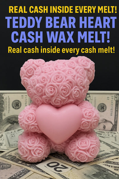 2-Pack Giant Teddy Bear Holding Heart Cash Wax Melt