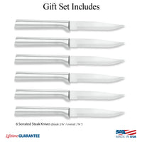 Six Serrated Steak Gift Box Set by Rada Cutlery Made in USA S6S