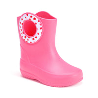 Kid's Pink Heart Kendall Garden Boots Rain Boots by Okabashi Made in USA