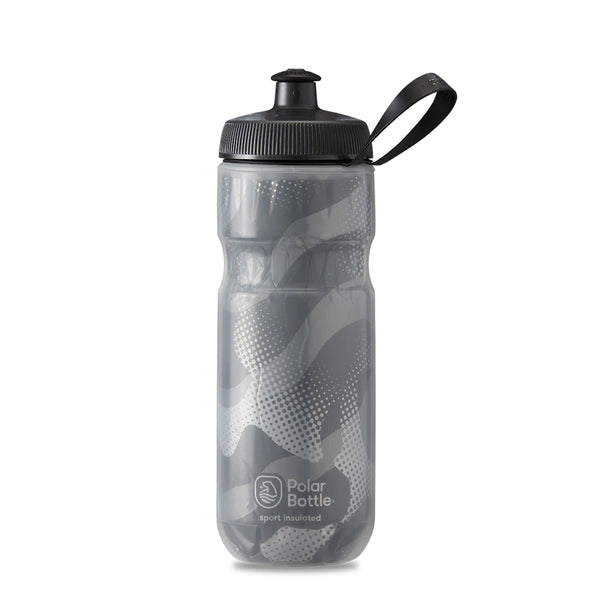 Clearance: Sports Insulated Water Bottle 20 oz Contender Charcoal by Polar Bottle Made in USA
