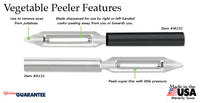 Sale: Deluxe Vegetable Peeler Stainless Steel w/Black Resin Handle W232