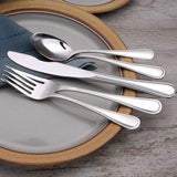 Classic Rim Stainless Flatware 65 Piece Set Made in USA