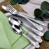 Earth Pattern Stainless Flatware 65 Piece Set Made in USA