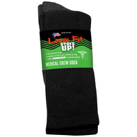 Sale: 6-Pack Loose Fit Stays Up Medical Crew Socks Made in USA by Extra Wide