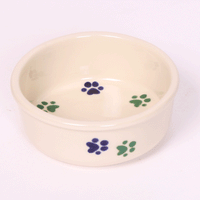 NEW! ROUND PRINTS SMALL COOL PET DISH SET by Emerson Creek Pottery Made in USA Set, Small Pet2734