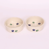 NEW! ROUND PRINTS SMALL COOL PET DISH SET by Emerson Creek Pottery Made in USA Set, Small Pet2734