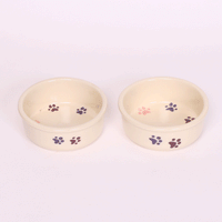 NEW! WALKING PAWS SMALL PINK PET DISH SET by Emerson Creek Pottery Made in USA Set, Small Pet2746