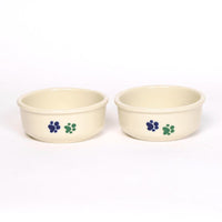 NEW! WALKING PAWS SMALL COOL PET DISH SET by Emerson Creek Pottery Made in USA Set, Small Pet2744