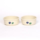 NEW! ROUND PRINTS SMALL COOL PET DISH SET by Emerson Creek Pottery Made in USA Set, Small Pet2734