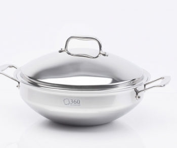 5Qt Stainless Steel Wok w/Cover USA Made by 360 Cookware